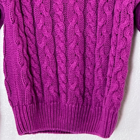 Forenza | Vintage magenta crew neck cable knit pullover sweater size med… - Picture 7 of 9